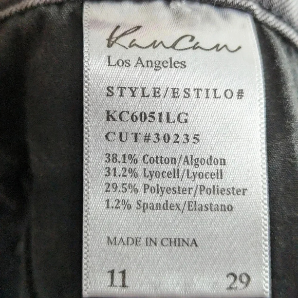 Kancan Women’s Size 29 Slim Ankle Zip Skinny Jeans Gray Stretchy Raw Edge Hem - Picture 6 of 11